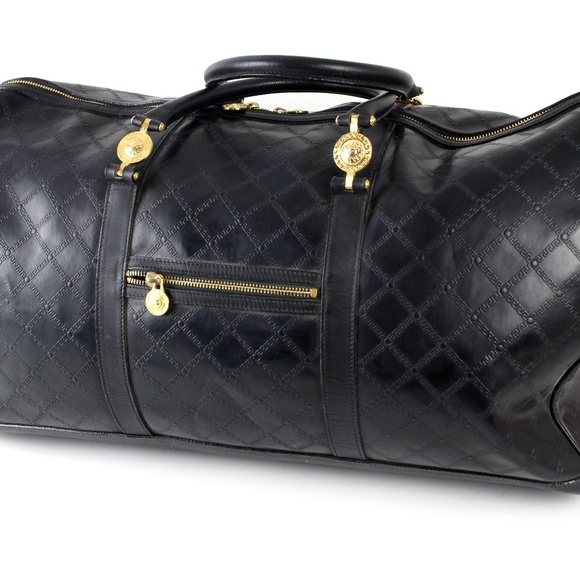Versace Handbags - Versace Black Leather Duffle
